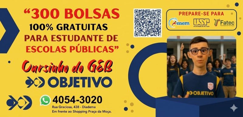 Cursinho do GEB oferece 300 bolsas gratuitas para estudantes de escolas públicas em Diadema